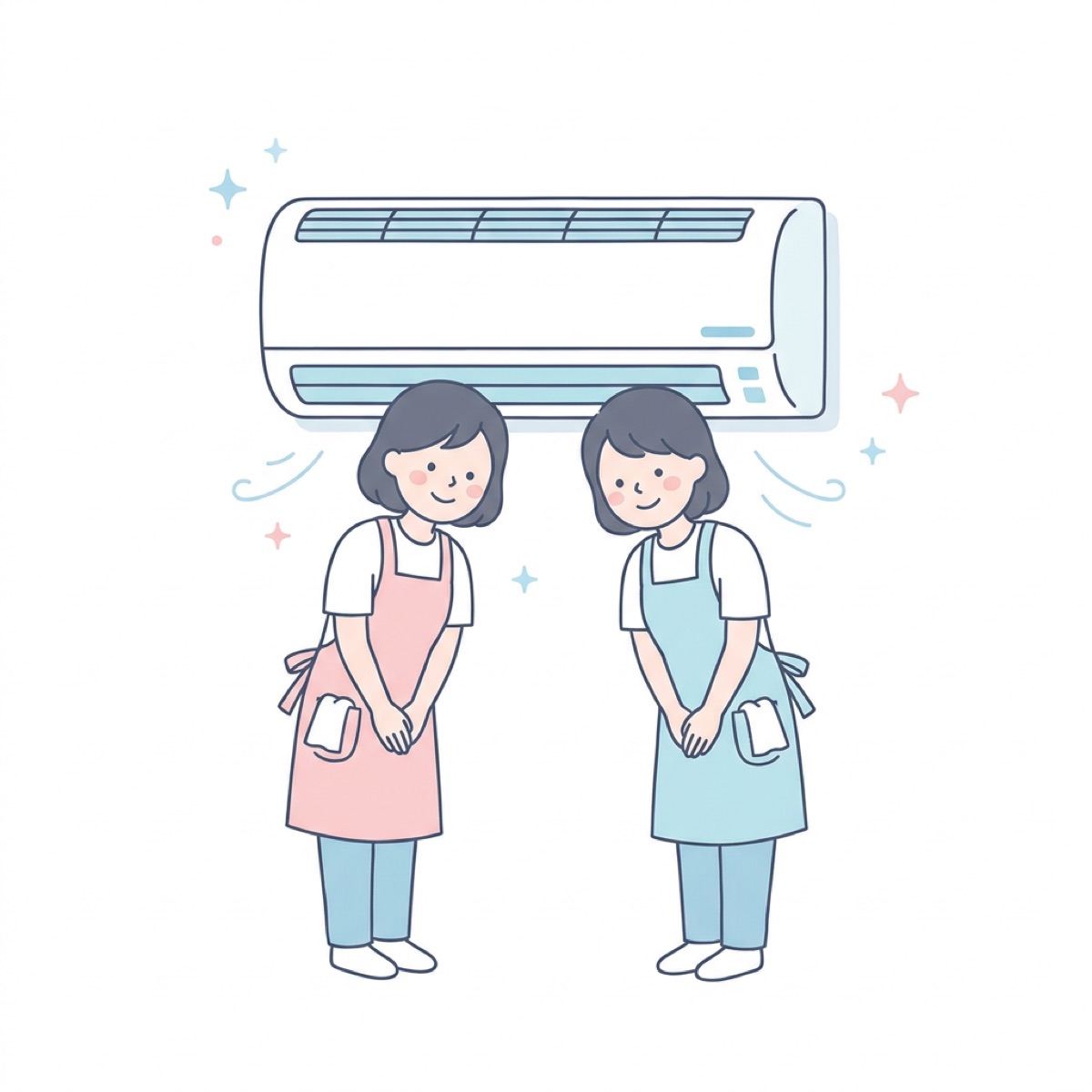 女性スタッフが伺うイラスト